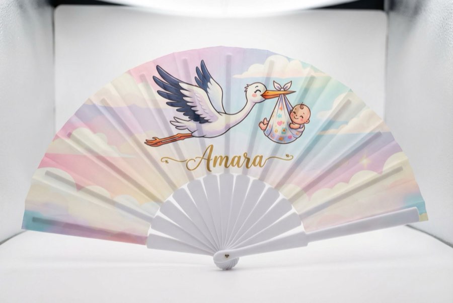 Custom Fans for Baby Showers — custom bamboo hand fans