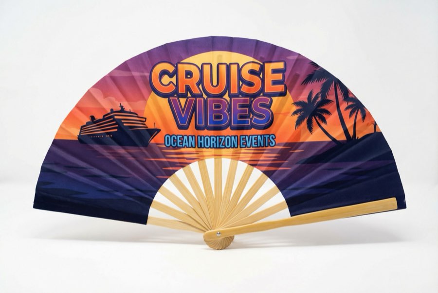 Custom Fans for Cruise & Cruise Ship Events — custom bamboo hand fans