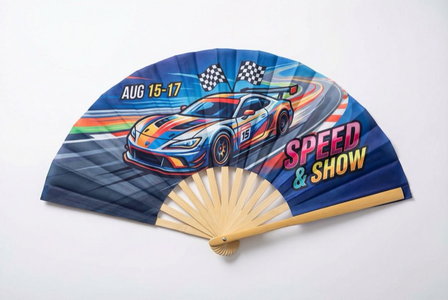Custom Fans for Car Shows — custom bamboo hand fans