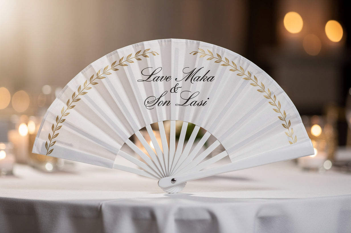 Custom bamboo fan