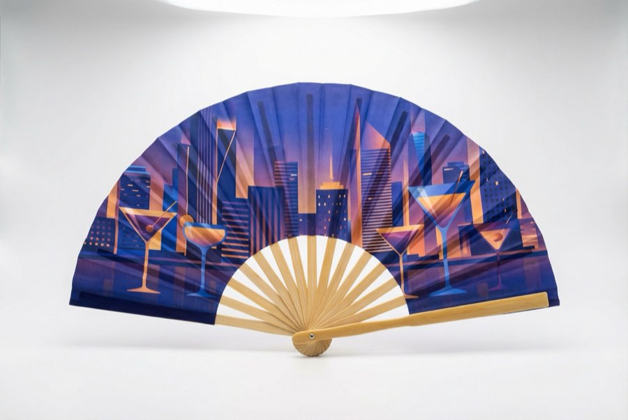 Custom Fans for Rooftop Events — custom bamboo hand fans