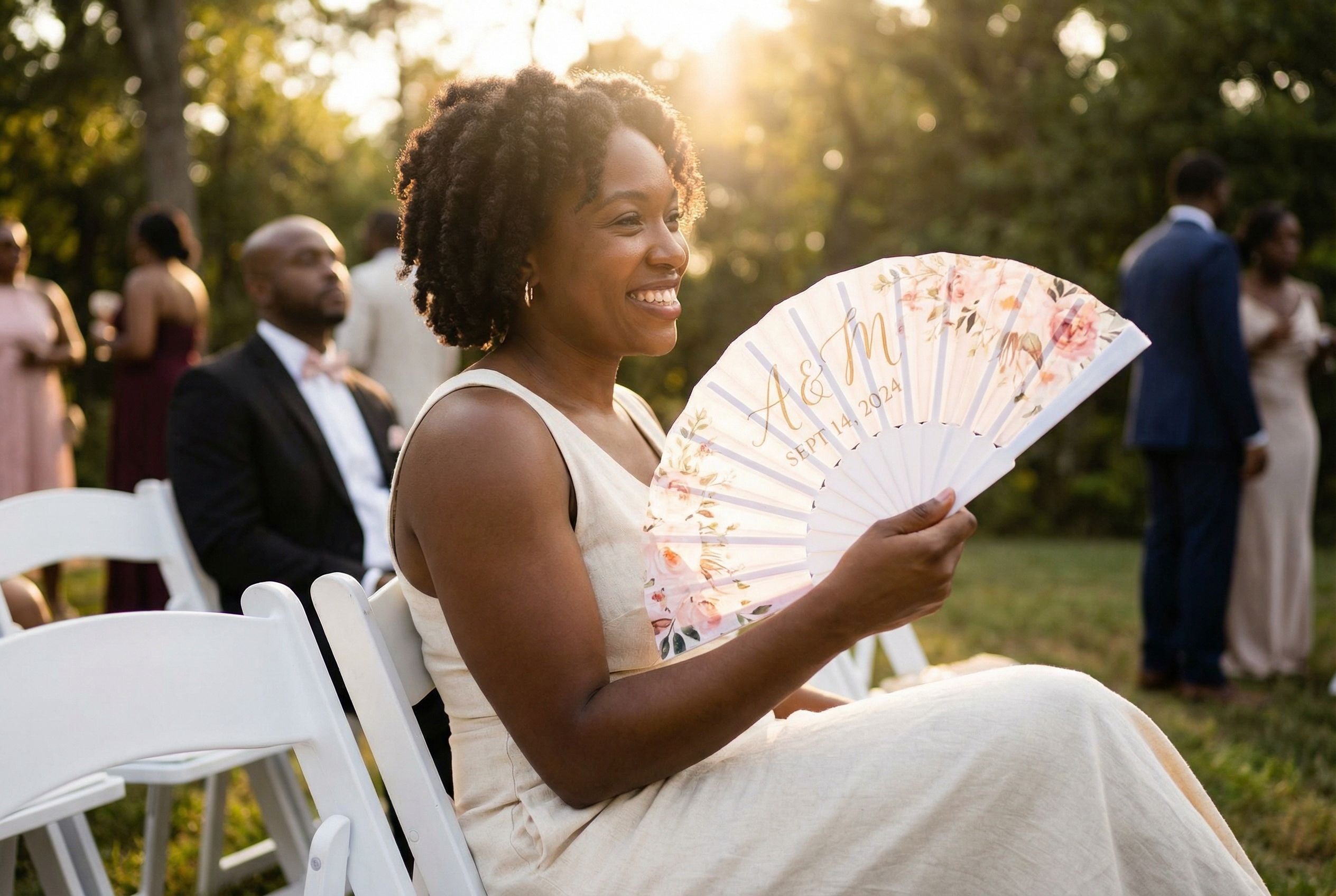 Custom wedding fans